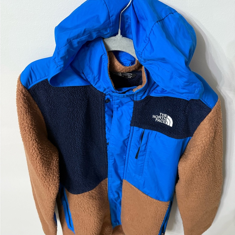 The North Face Kids Blue and Tan Puffer Jacket